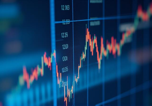 Digital stock market graph showing volatility